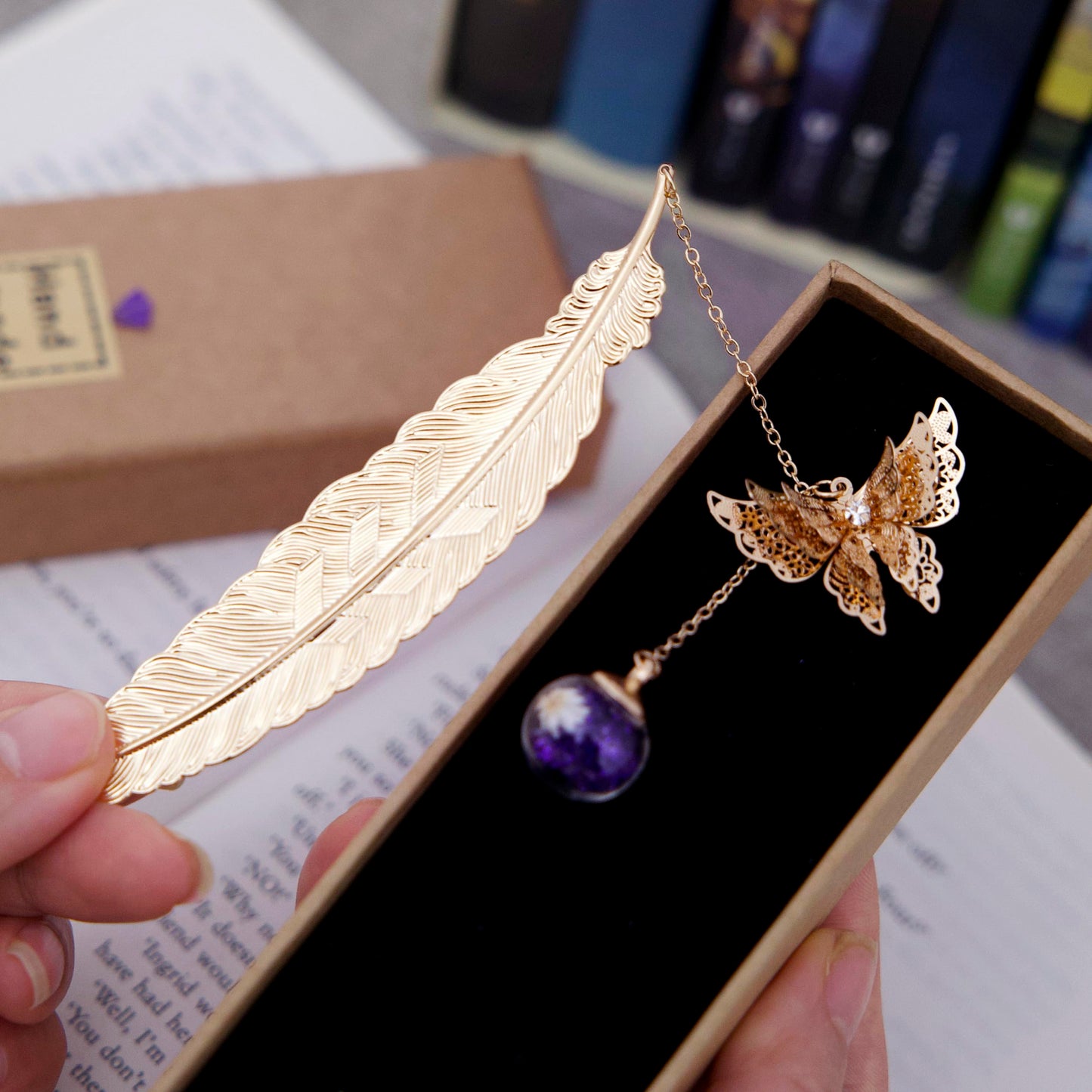 Metal Feather Bookmark