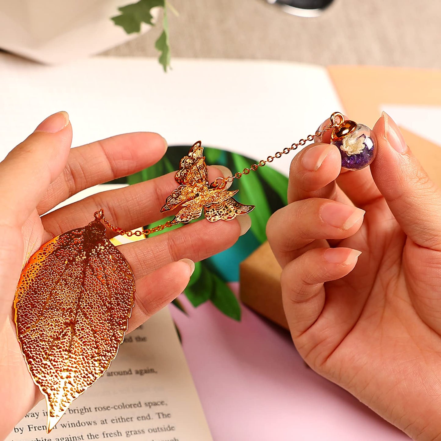 Metal Leaf Bookmark