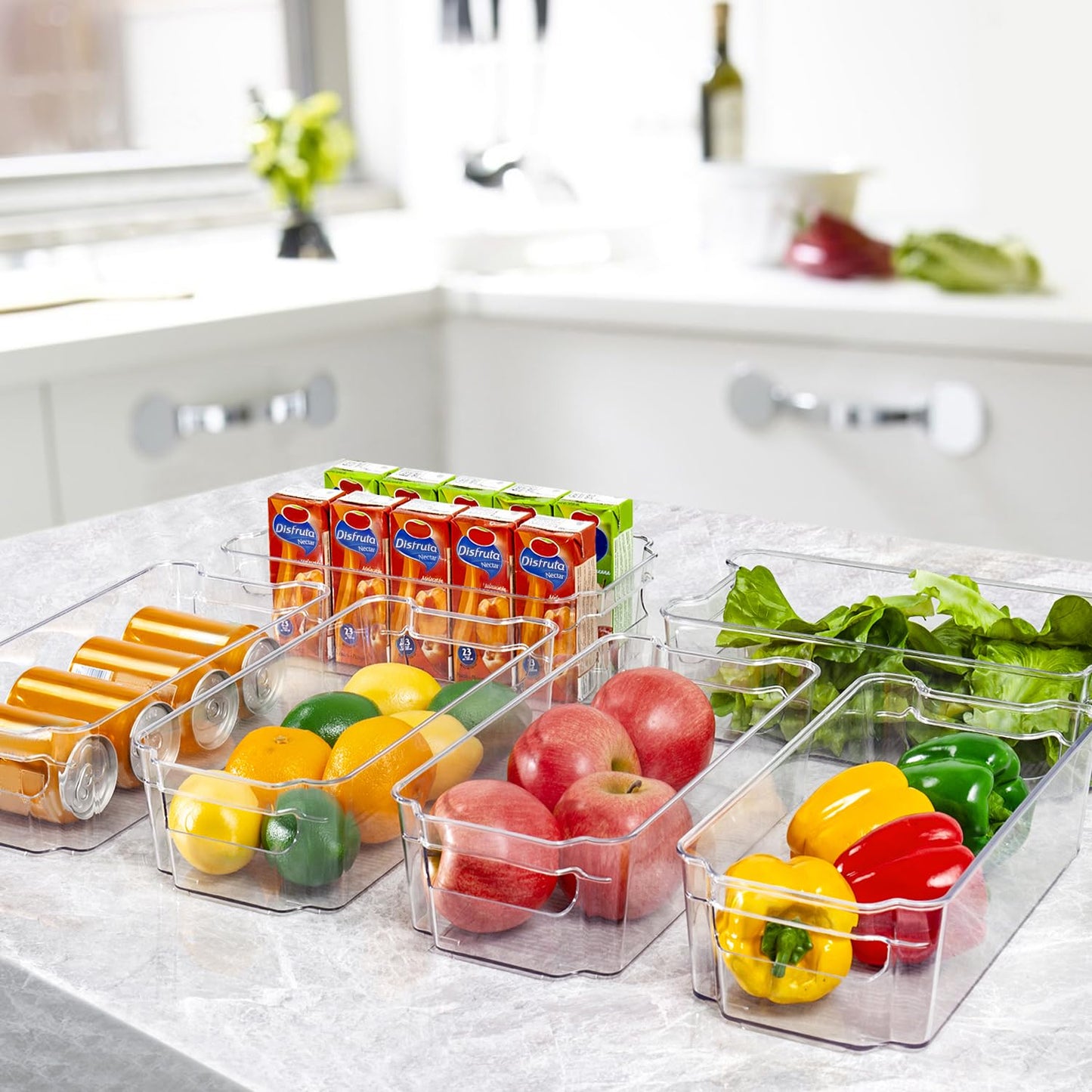 Clear Food bins organizer