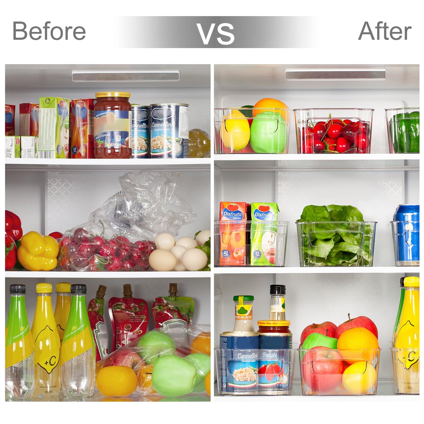 Clear Food bins organizer