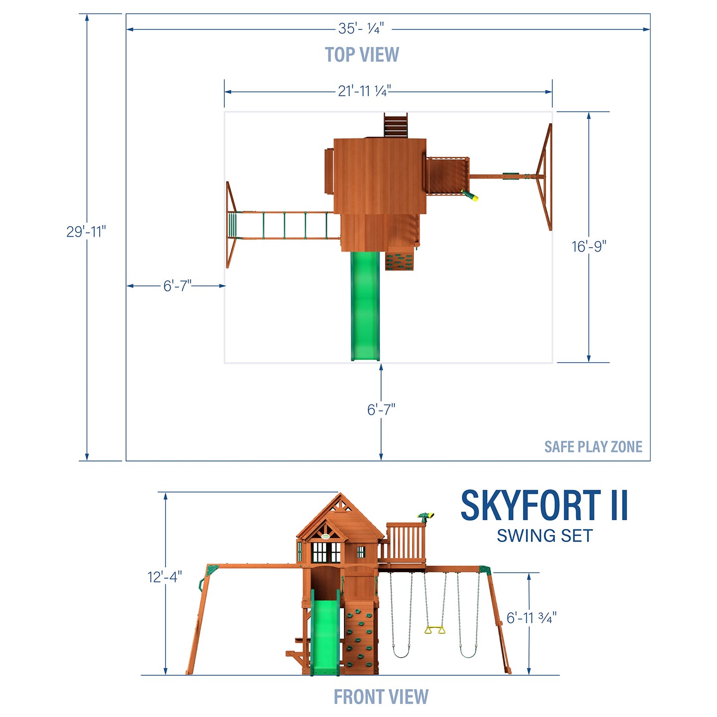 Playground Cedar Wood Swing Set