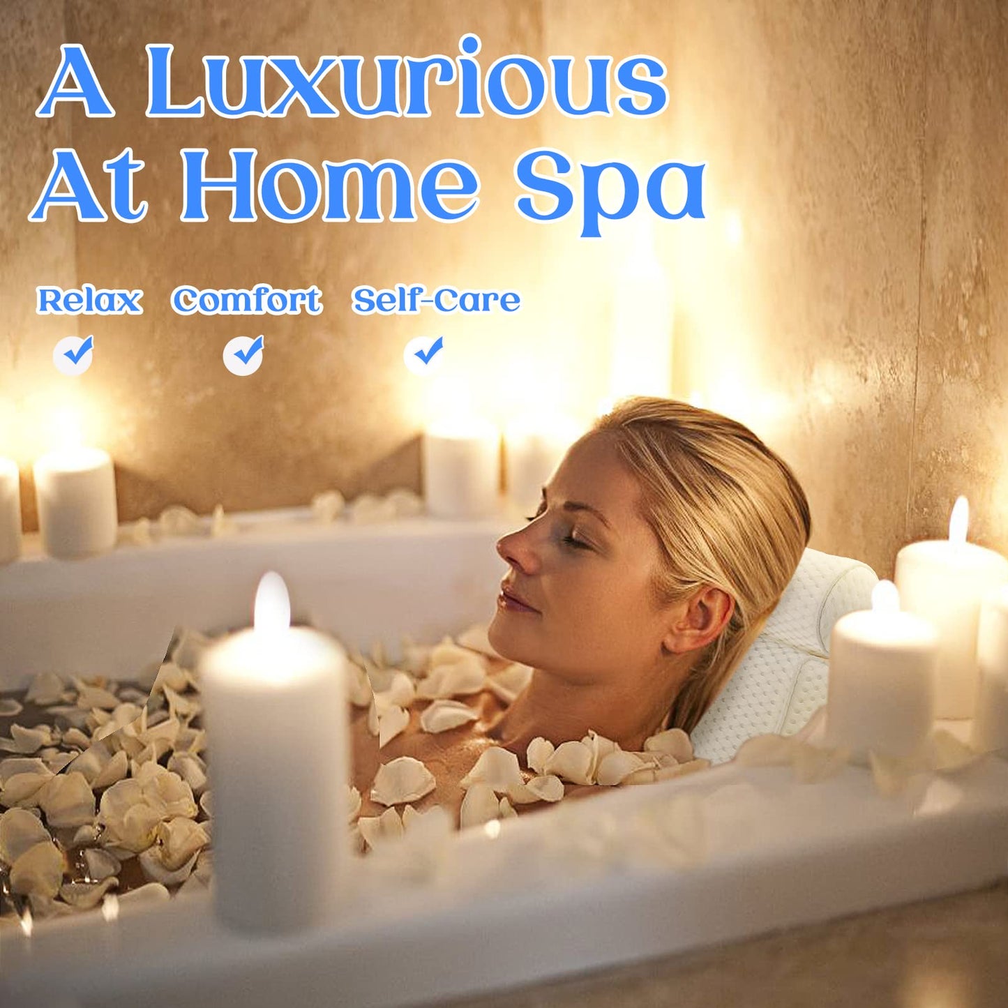 Bathtub Pillow with Anti-Slip