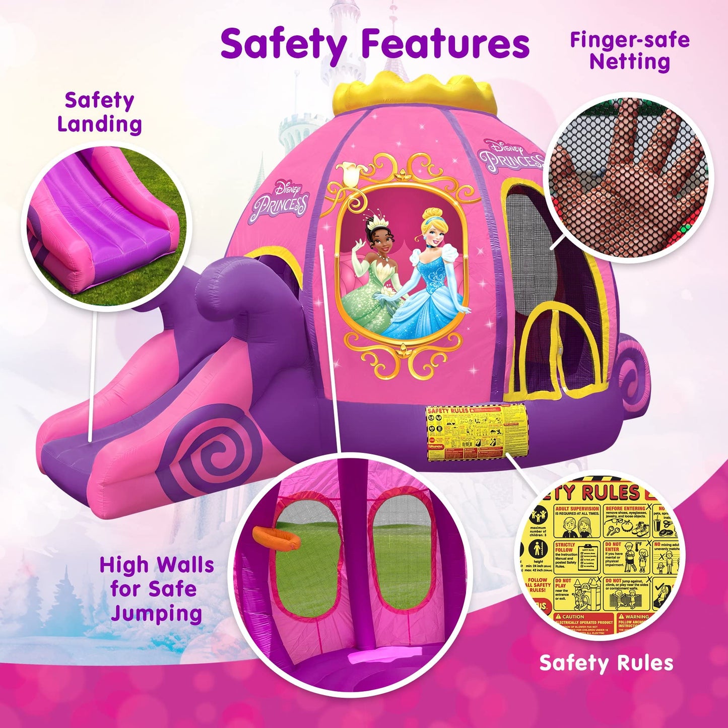 Princess Inflatable Pink Bounce House