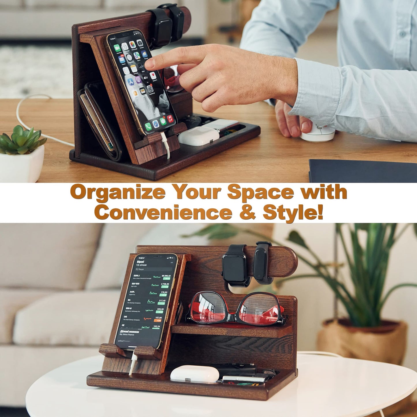 Wood Phone Dock Station