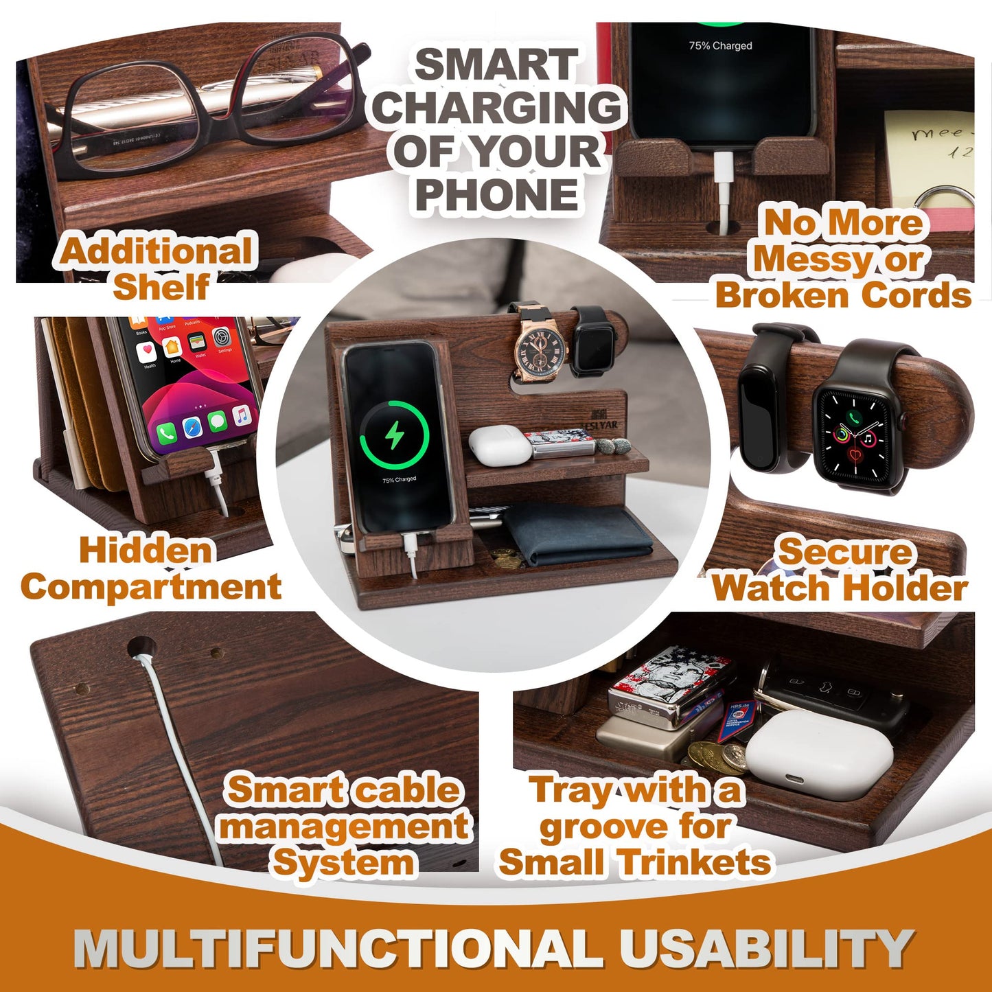 Wood Phone Dock Station