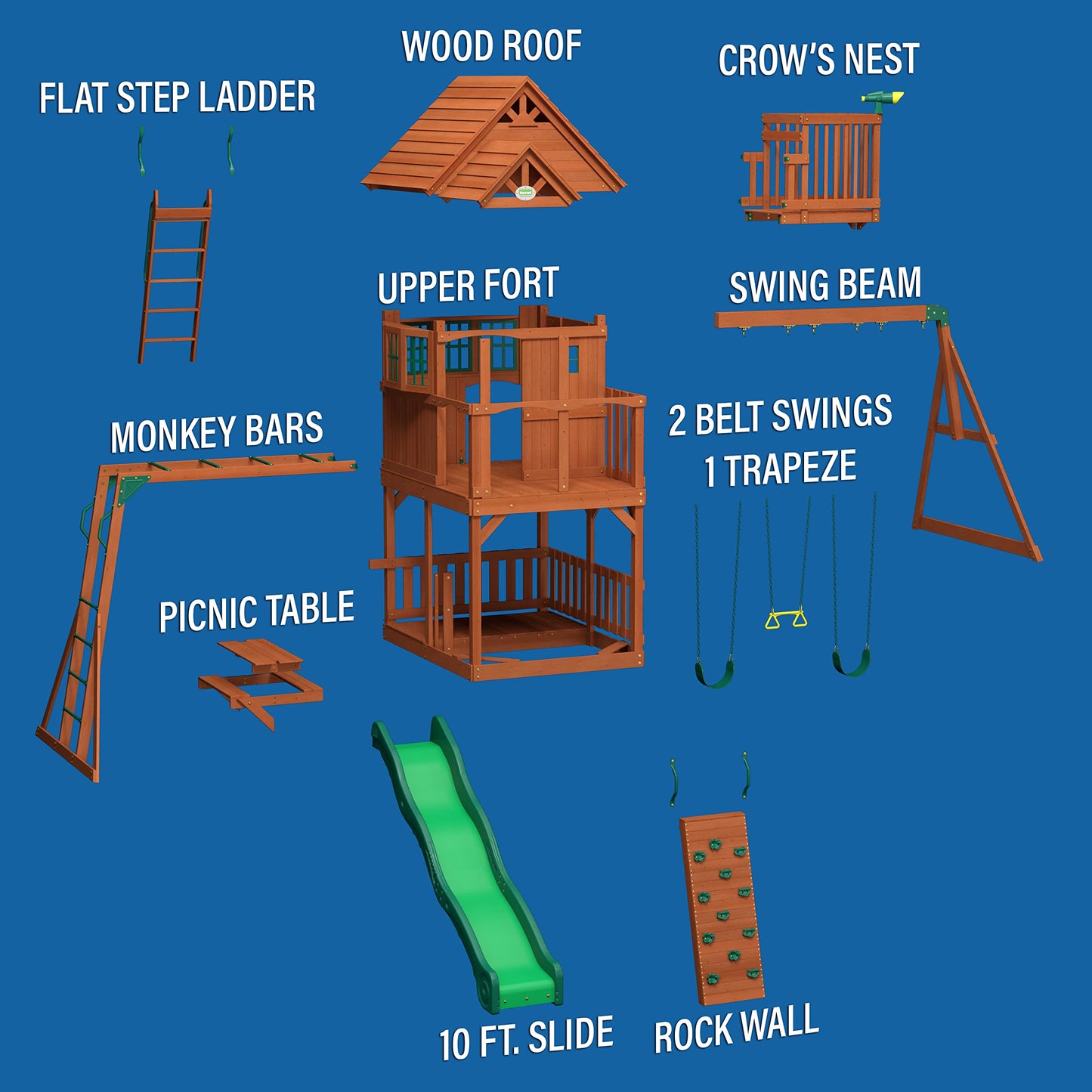Playground Cedar Wood Swing Set