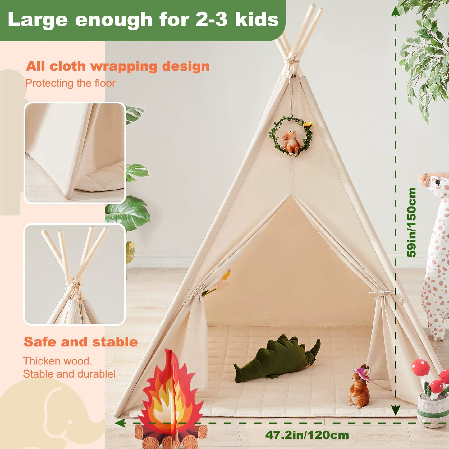 Kids Tent with Lights