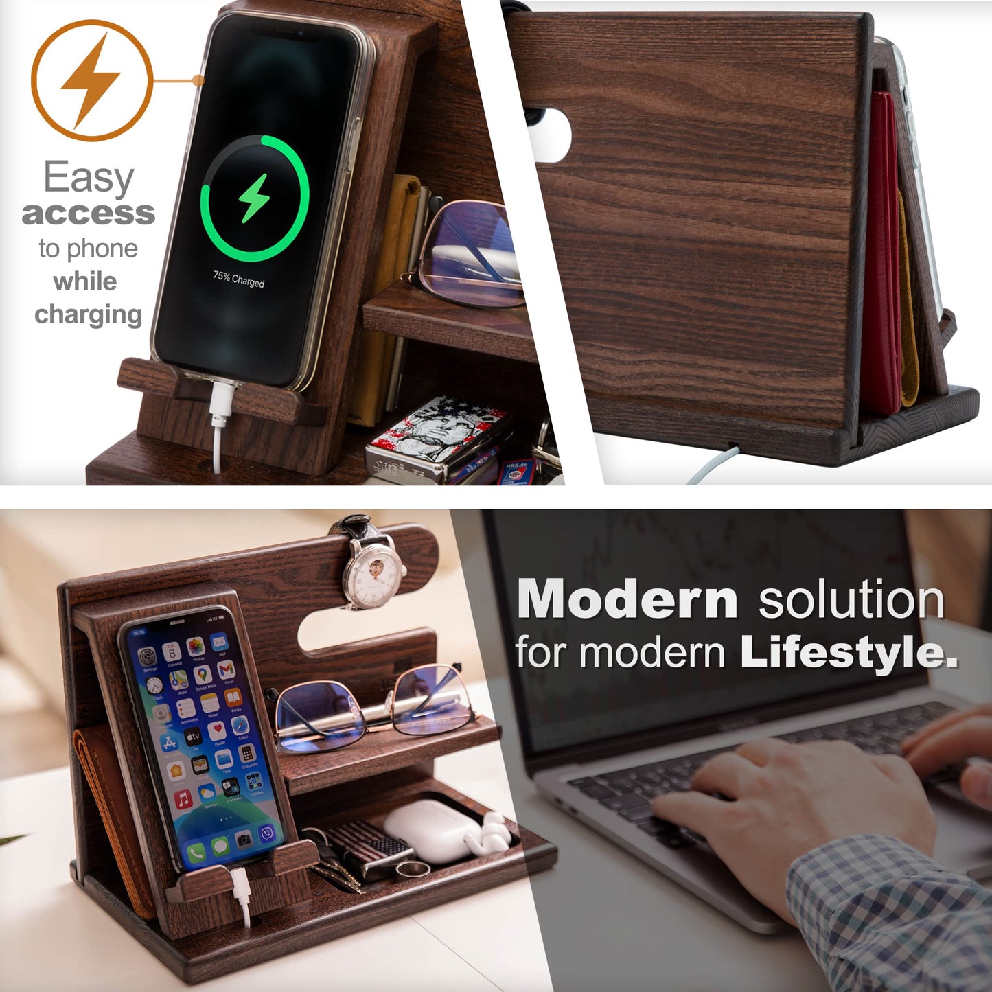 Wood Phone Dock Station