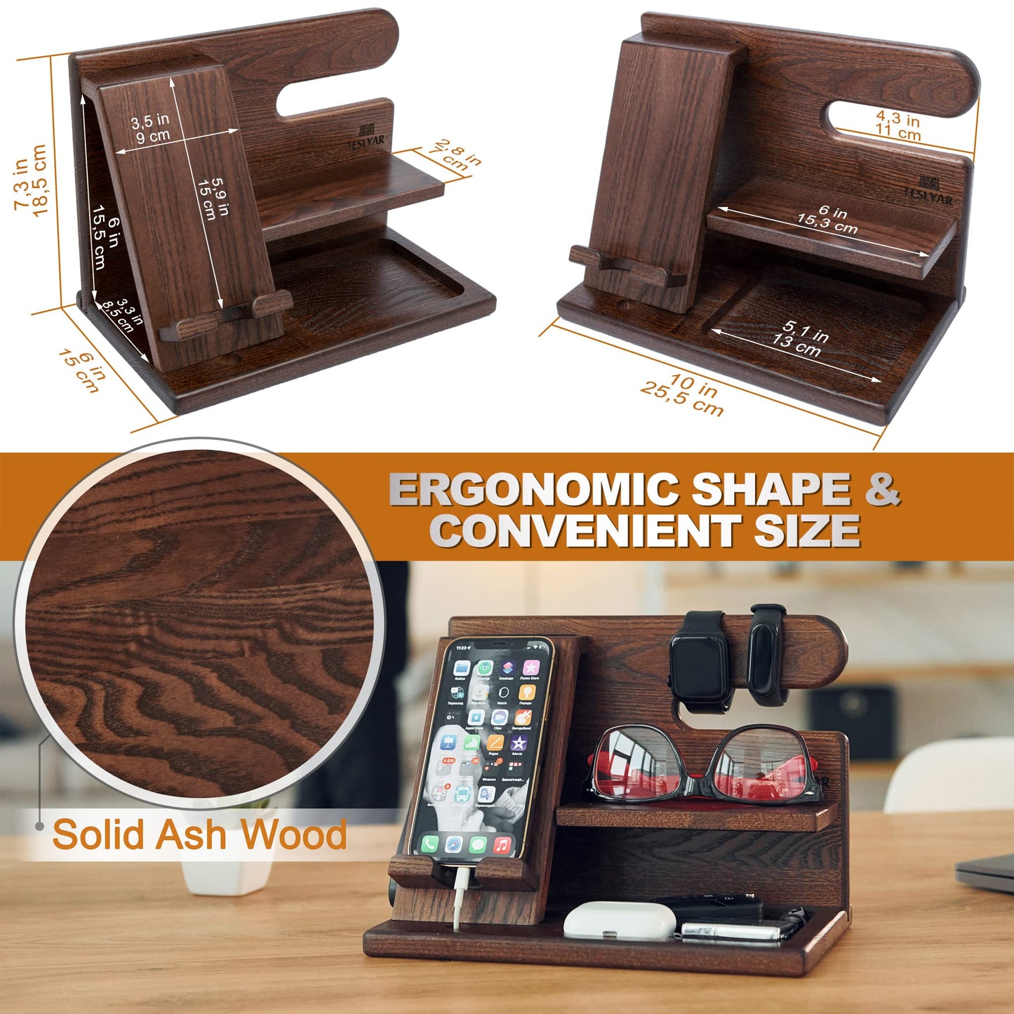 Wood Phone Dock Station