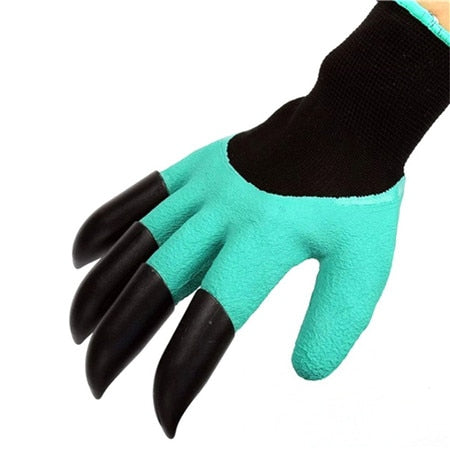 Rubber+Polyester Safety Gardening Gloves Builders Grip Gardening Dig Planting Gloves Mittens Garden Gloves With 4 Plastic Claws - Spoiled Store 