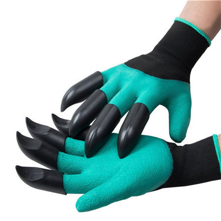 Rubber+Polyester Safety Gardening Gloves Builders Grip Gardening Dig Planting Gloves Mittens Garden Gloves With 4 Plastic Claws - Spoiled Store