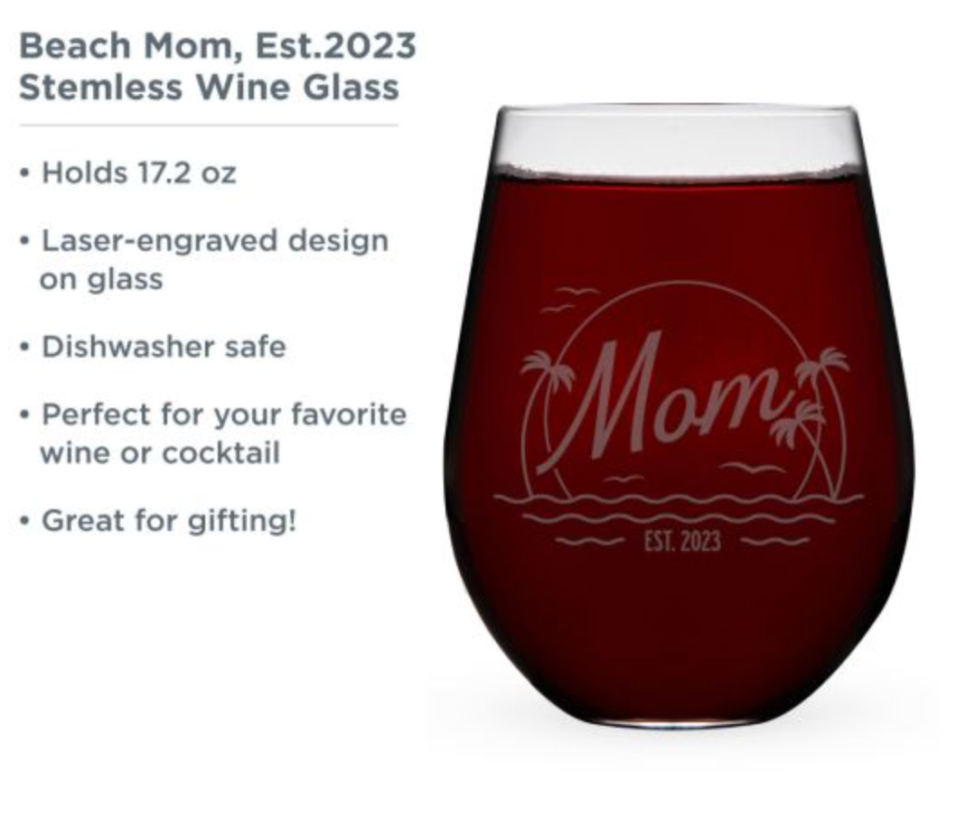 Beach Mom | Wine Glass