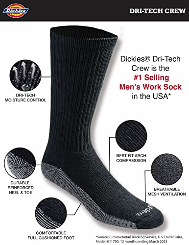 Dickies Men's Moisture Control Crew Socks