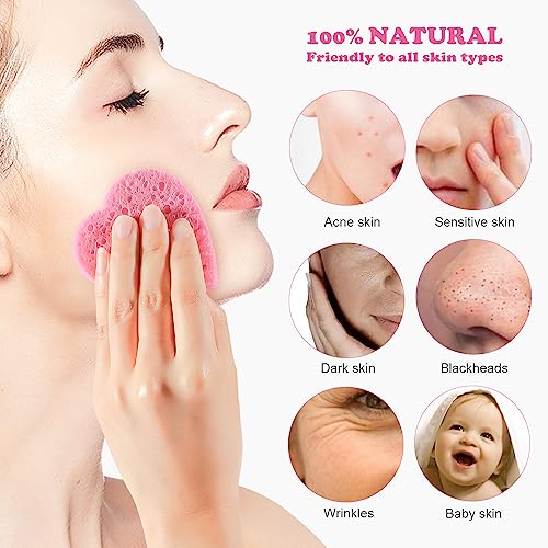 Heart Compressed Facial Sponges