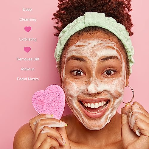 Heart Compressed Facial Sponges