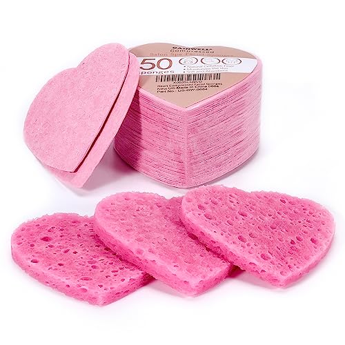 Heart Compressed Facial Sponges