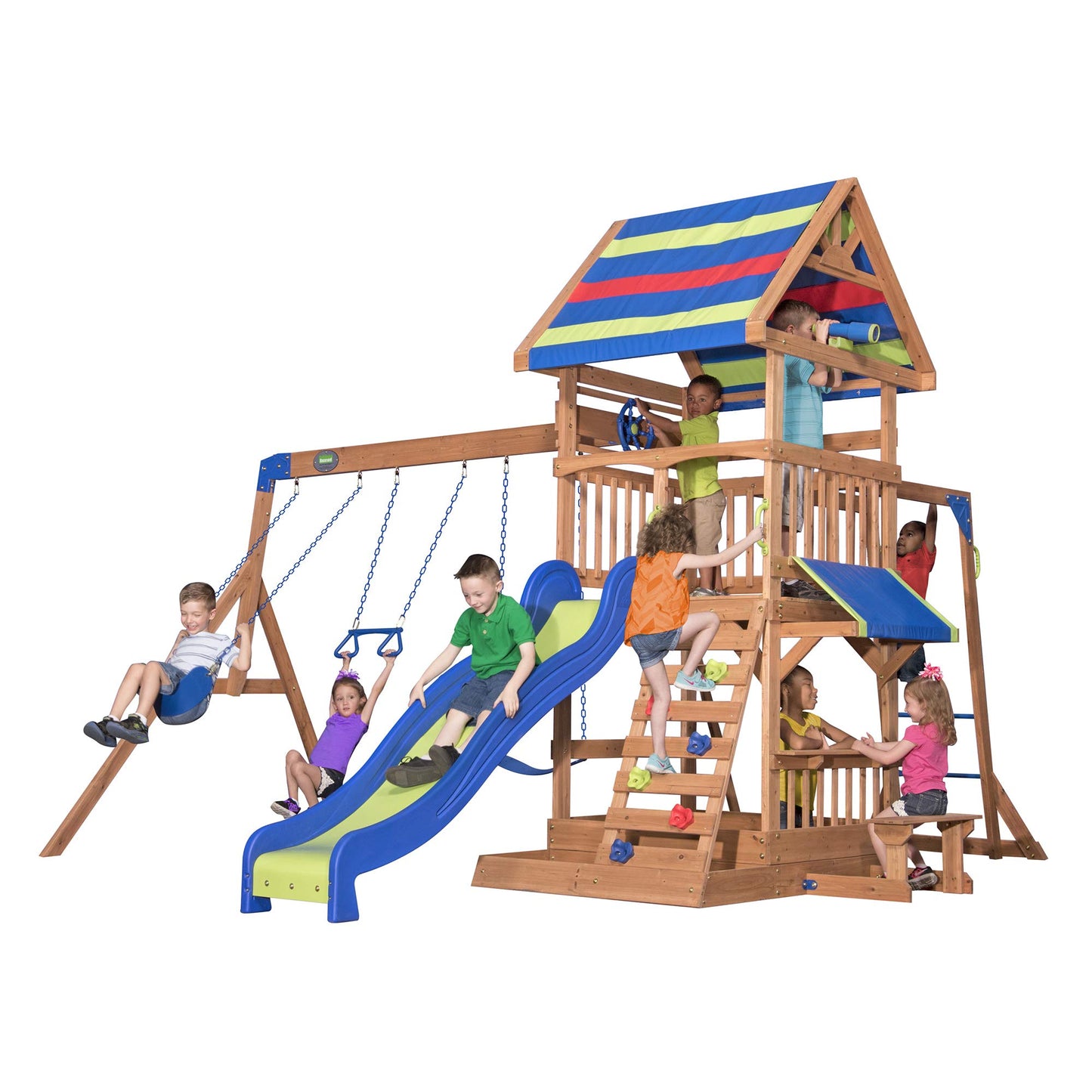 Beach Front Wooden Swing Set