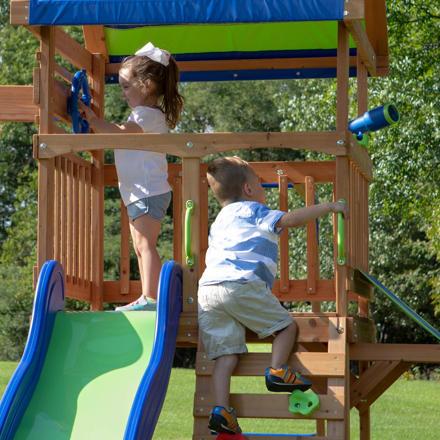 Beach Front Wooden Swing Set