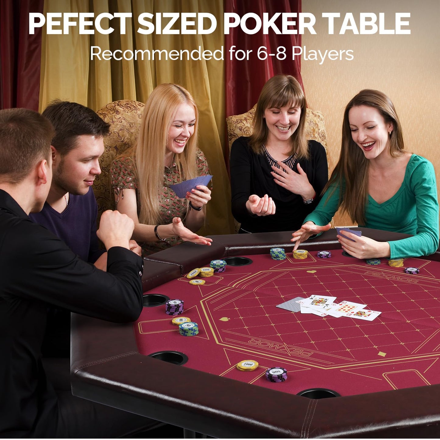 8 Player Poker Foldable Table