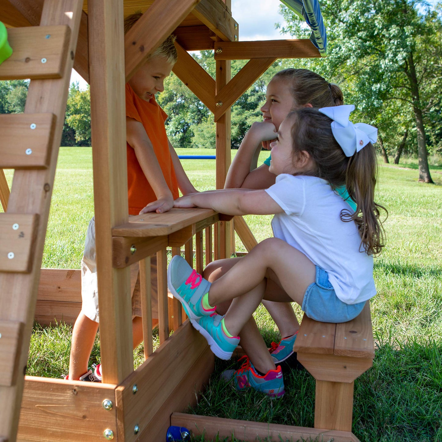 Beach Front Wooden Swing Set