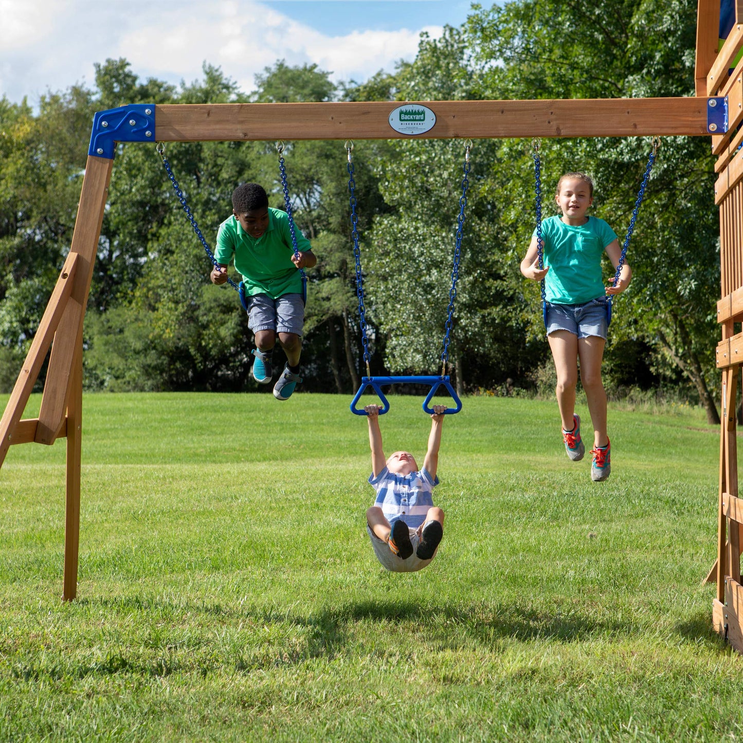 Beach Front Wooden Swing Set